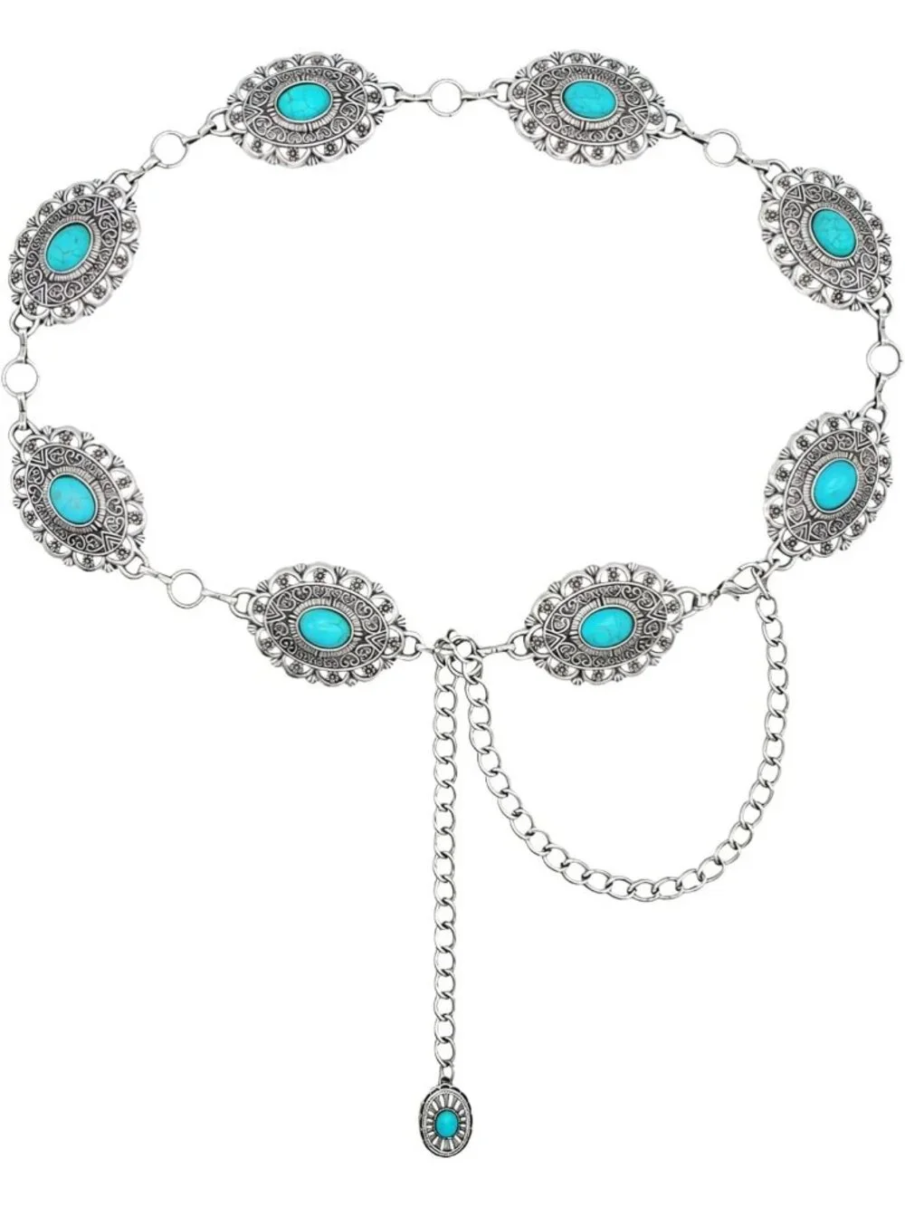 Stylish Western Metal Concho Belt for Women | Cowgirl Chain Accessory for